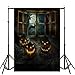 Produktbild VEMOW Heißer Halloween Backdrops Kürbis Vinyl 3x5FT Laterne Hintergrund Blackout Fotografie Studio 90x150cm(Mehrfarbig, 90x150cm)