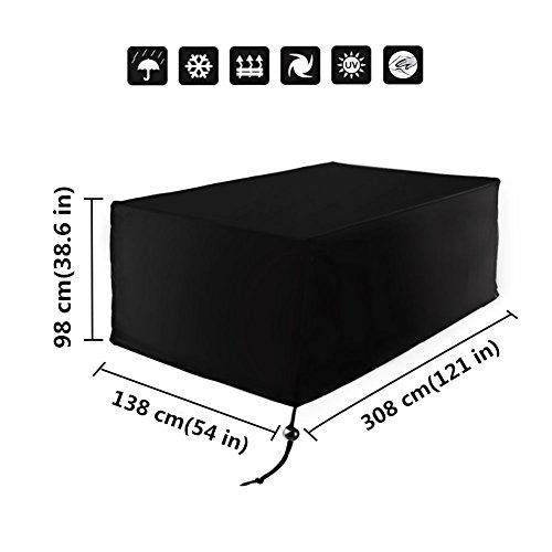 Xiliy Housse de Protection Bâche Couverture Jardin pour Meuble Chaises et Couverture Étanche Polyester Cube 308 x 138 x 98cm