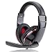 Produktbild HTACSA Geeignet Für Ps4 Spiele, Xbox One Spiel Kopfhörer, Hohe Qualität, Starke Twist, Kopfhörer mit Mikrofon, Stereo-Spiel Headset 3,5 mm (Schwarz).