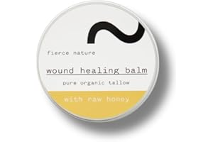 Fierce Nature Organic Skin Healing Balm – Tallow, Beeswax, Olive Oil & Ossa Raw Honey – Infused with Natural Herbs – Gentle, Effective Relief for Minor Wounds