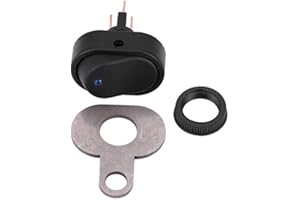 KEENSO 12V Universal Motorcycle Scooter LED Headlight Switch Headlamp On Off Switch with Indicator 12V Handlebar Mounting Switch Button(D) car Switch