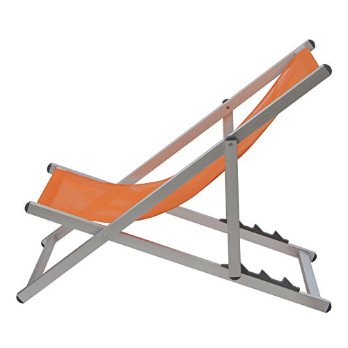 Liegestuhl Deckchair SANJO klappbar in vielen Farben Gartenliege 3-fach höhenverstellbar Gartenstuhl Klappstuhl Strandliege, Farbe:Himbeerpink - 3