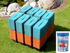 Oase Ersatzschwamm Set für den Filter Oase Biotec 12 inkl. Filterstarter (Oase Biokick 200 ml)