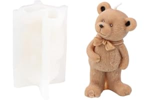 Xidmold 3D Bär Silikonform Tier Bär Kerzenform Seifenform, Bär Silikon Backform Kuchenform für Fondant, Tortendeko, Schokolade, Seife, Sojawachs Kerzen, Handwerk (A)