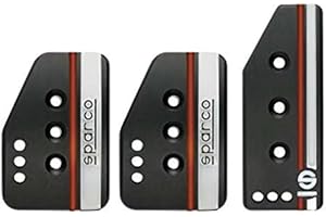 SPARCO 037879IOP01 Sparco 037879OP01 Set Sport Pedals 'Settanta' -Black Aluminum + White/Orange-Manual