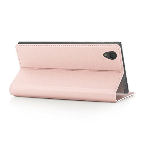 Sony Xperia L1 HÃ¼lle, IVSO Hohe QualitÃ¤t Advanced Shock Absorption Technology Case Folio Tasche Cover fÃ¼r Sony Xperia L1 Smartphone (Rose Gold)