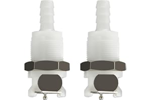 BBTUS 2 connettori rapidi per tubi in plastica da 1/4" 3/8" 5/16" con valvola di intercettazione, connettore per tubo flessibile di montaggio a pannello, raccordi a collegamento rapido femmina (1/4")