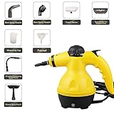Nettoyeur Vapeur à Main 9 Accessoires pour Retirer Manches, Tapis, Rideaux Sièges de Voiture, Cuisine, Sol, Salle de Bain