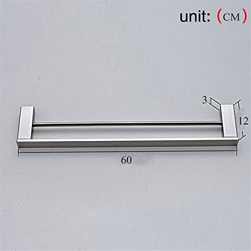 Aothpher-304 SUS Edelstahl Handtuchhalter, verchromt, Doppelschicht, Wandmontiertes Badezimmer Handtuchhalter & -stangen, 60*12*3 cm - 6