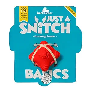 Barkbutler Just A Snitch Durable Dog Chew Toy, Red | for X-Small - Small Dogs (0-10kg) |100% Natural Rubber | Mint Scented | Erratic Bounce | Unidirectional Ball | Fetch, Play, Train, Catch