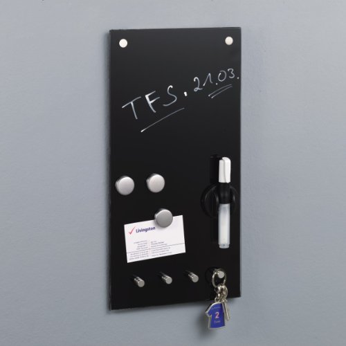Zeller 11612 Memobord mit Haken, Glas / 20 x 4 x 40, schwarz - 2
