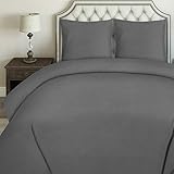 Utopia Bedding Housse de Couette 220x240 cm avec 2 Taies d'oreiller 65x65 cm - Gris Parure de Lit 2 Personnes avec Fermeture Éclair - Sets de Housse Couette en Microfibre