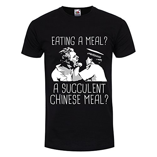 Real Slick TeesBlack XXL (44"-46") Eating A Meal A Succulent Chinese Meal Mens T-Shirt