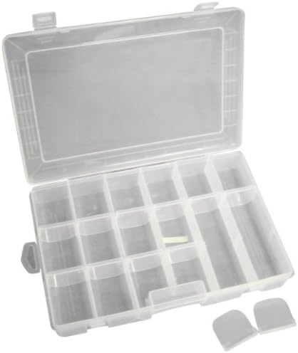 PACK OF 2 x Medium Adjustable 18 Compartment Box (Beads/Parts/Craft/Hobby Organiser/Storage Case)