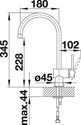 Blanco Filo, Küchenarmatur, metallische Oberfläche, Chrom, Hochdruck, 1 Stück, 512324 - 4