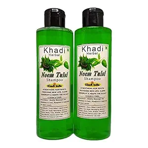 Khadi Glow Natural Herbal neem,Tulsi and Aloe vera Shampoo-Anti Hairfall and Anti andruff Shampoo,200ml PACL OF 2 COMBO