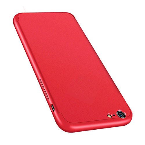 Carcasa iPhone 6plus Qissy   3 in 1 Todo incluido Anti-Scratch Anti-huella dactilar a prueba de choque estuche duro Protective Case Cover para iPhone 6 6splus  iPhone 6plus 6splus 5 5   Rojo 