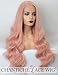 Produktbild Chantiche Baby Pink Lace Front Wig Pastel Free Part Rose Gold Wavy Long Synthetic Wig UK for Women Heat Resistance 24 Inches