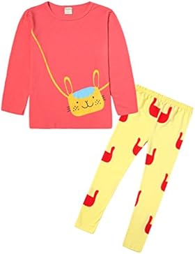 Guandiif Bambini Ragazze Cartoon Stampato Manica Lunga Tops e pantaloni