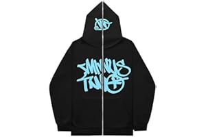 Heypres Minus Two Cargo Hoodie Herren Y2K Kapuzenpullover Hip Hop Streetwear Urban Pullover Unisex Casual Jacke