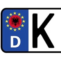 Albanien Doppeladler Aufkleber - 2 Stück, 15cm, Schwarz, Vinyl