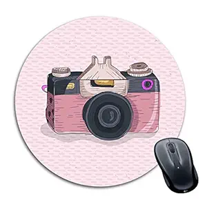 Tinywalk Mousepad Girls Small Waterproof Foldable Mouse Pad with Nonslip Base for Laptop & Desktop Mouse Round (8X8) inch