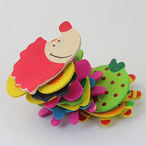 niceeshop(TM) Farbenreich Süß Karikatur Hölzern Kühlschrankmagnete für Kinder(Zufällige Farbe,Set von 12) - 4