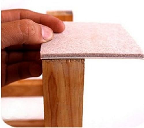 BEIGE Furniture FELT PADS - 120mm x 120mm - Laminate Tile Wooden Vinil Floor Protectors - X-Large Adhesive SQUARES (4 Individual Pads)