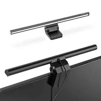 Baseus Monitor Light Bar, Monitor Lights with Touch Sensor, USB Powered LED Computer Light, 3 Switchable Light Modes, Dimmable Monitor Lamp, Computer Monitor Light for Desk/Office/Home, Black