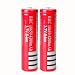 Produktbild Aufladbare Akku,Hunpta@2 stücke 18650 3000 mAh 3,7 v Li-Ion BRC Akku Für LED Taschenlampe (Rot)