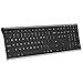 Price comparison product image MoKo Slim 2.4G Keyboard, Ultra Thin Universal Rechargeable Desktop Wireless Keyboard, for Android, Windows, Laptop/Desktop/PC/Notebook/Computer - Black
