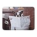 Produktbild artyly Rutschfeste Fußmatten Brauner Hund Französische Bulldogge, die auf Toilette sitzt und Zeitung liest Cute Puppy Durable Teppiche 40 x 60 cm