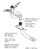 Anschluss an Spüle: Überwurfmutter 1 1/2 Zoll inkl. Dichtung (Standard), Wandanschluss: Ø 40 bzw. Ø 50 mm (ggf. kürzen)
