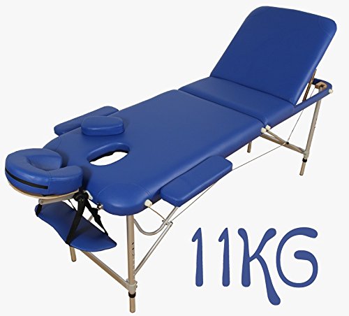 Aluminium Lightweight 11kg - 3 sections - Portable Massage Table - BLUE