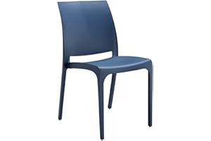 Totò Piccinni Sedia VOLGA in polipropilene design impilabile per esterno Made in Italy (1, Blu)