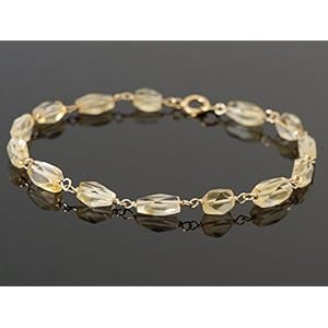Gelber Citrin Nuggets Armband Silber oder Gold Filled