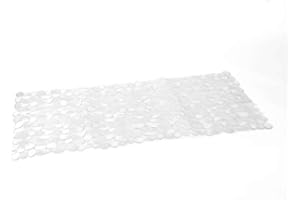 Gedy G-River Tapis de Bain antidérapant avec ventouses, Dimensions : 35 x 70, Tapis de Bain en résine, Finition Transparente, Design R&S, fabriqué en Italie, Tapis Lavable en Machine, 2 Ans de
