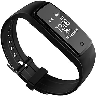 Smart bracelet fitness activity tracker with heart rate monitor pedometer watch Riding mode WeChat Sports ranking Sit-ups pedometer for walking Distance Measuring &amp; Calorie Burned fitness band bracelet IP67 Wake up screen by turn wrist full compatible Android &amp; Apple (black)