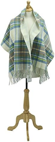 Double Sided Stole Blend Finest Cashmere Wrap Scottish Tartan 190x70cm (MUTED BLUE DRESS STEWART)