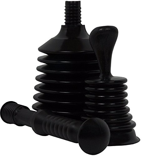 Sanea Saugglocke 2er-Set Pömpel für Küche und Bad beseitigt Abfluss-Verstopfungen kinderleicht – Durchmesser: 160mm und 100mm, Pömpel bestehend aus Kunststoff, für alle handelsüblichen Toiletten und Waschbecken geeignet (2er-Set) - 2