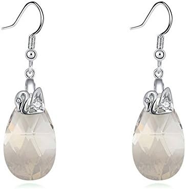 Oudora Tear Drop Swan Shaped Style Made with Swarovski Crystal Fashion Women Jewelry Earrings