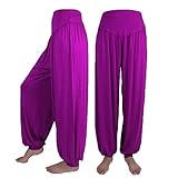Damen Hosen cinnamou Pluderhosen Frauen Lässige Modal Baumwolle Hosen Lange Volle Hosen Lose Weiche Harem Hosen für Yoga Sport Tanz