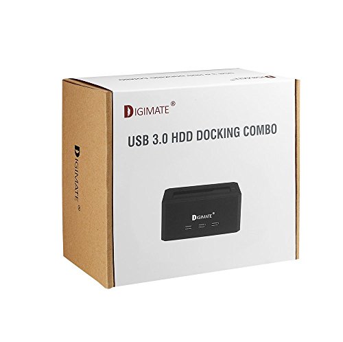 Digimate® DM-13UH USB 3.0 HDD Dockingstation | mit 3 x USB 3.0 HUBs (Anschlüssen) | externe Festplatten-Dockingstation für 2,5 / 3,5 Zoll SSD HDD SATA I/II/III inklusive | USB3.0 Kabel mit 12V 2A Netzteil (für PC / Notebook / Mac, SATA3 bis zu 6TB) - 2