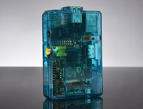Raspberry Pi funda protectora / caja (azul transparente) para el modelo B