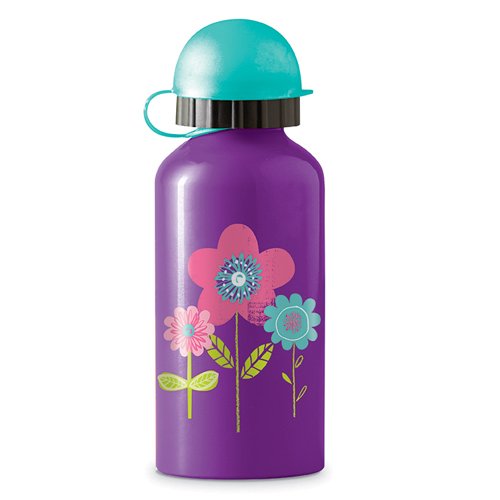 Preisvergleich Produktbild Crocodile Creek Trinkflasche mit Blumen - Motiv, lila, 0,400 L.