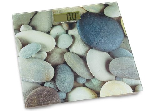 Eva Collection Digitale Personenwaage, Stein-Dekor, bis 180kg, 100g Schritte