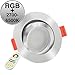 Produktbild LUXVENUM® | 5x All-in-One LED Einbau-Strahler | 11W RGB + 2700-6500K stufenlos einstellbar & dimmbar | direkt an 230V wie jeder andere Einbaustrahler auch, kein zusätzlicher Empfänger nötig | Absolute Neuheit | Runde Leuchtdiode aus Chrom-poliertem Aluminium | 5er Set Forma RGBW-WW ohne Fernbedienung