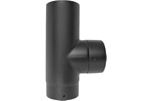 VIT SMOOTH Black Stove Pipe - 150mm (6inch) Vitreous Enamel Equal Tee with Cap Award Winner 12 Year Warranty