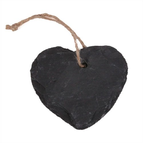 Preisvergleich Produktbild Schieferherz zum Beschriften, mit Kordel