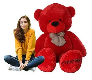 Tedstree 5 Feet 152Cm Skin Friendly Ultra Soft Teddy Bear for Kids Perfect Present for Birthday, Babies, Girls, Boy, Girlfriend -(Red, 5 Feet/ 152cm)